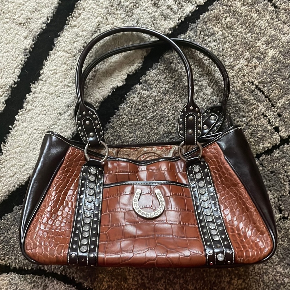 Western leather handbag.